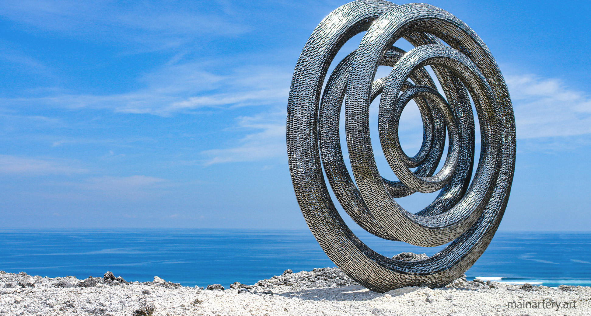 large stainless abstract public art sculpture image