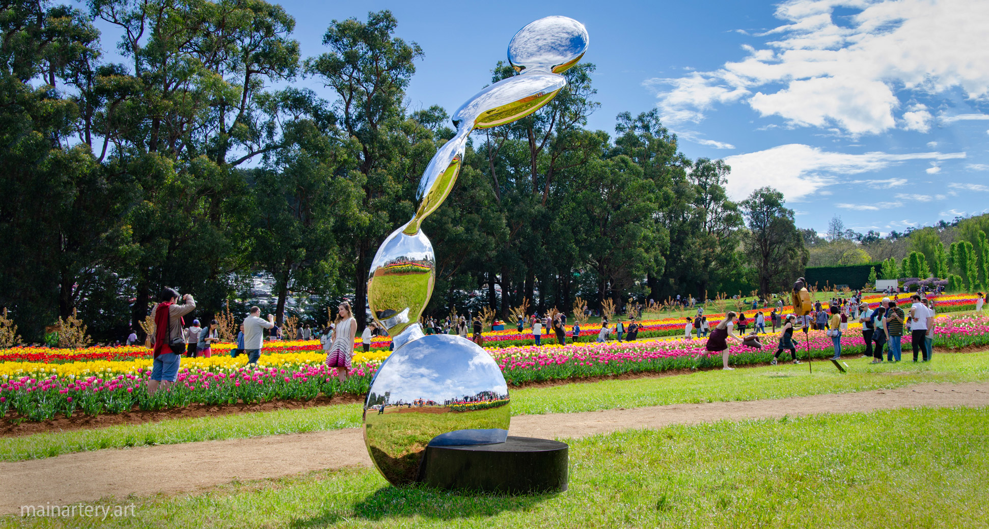 stainless biomorphic abstract landscape sculpture image