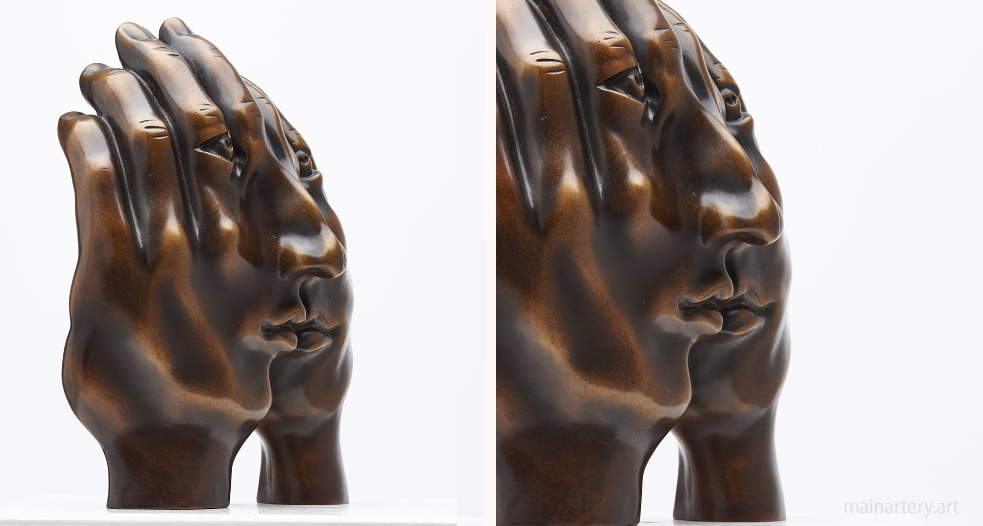 tabletop bronze realistic hand interior art image