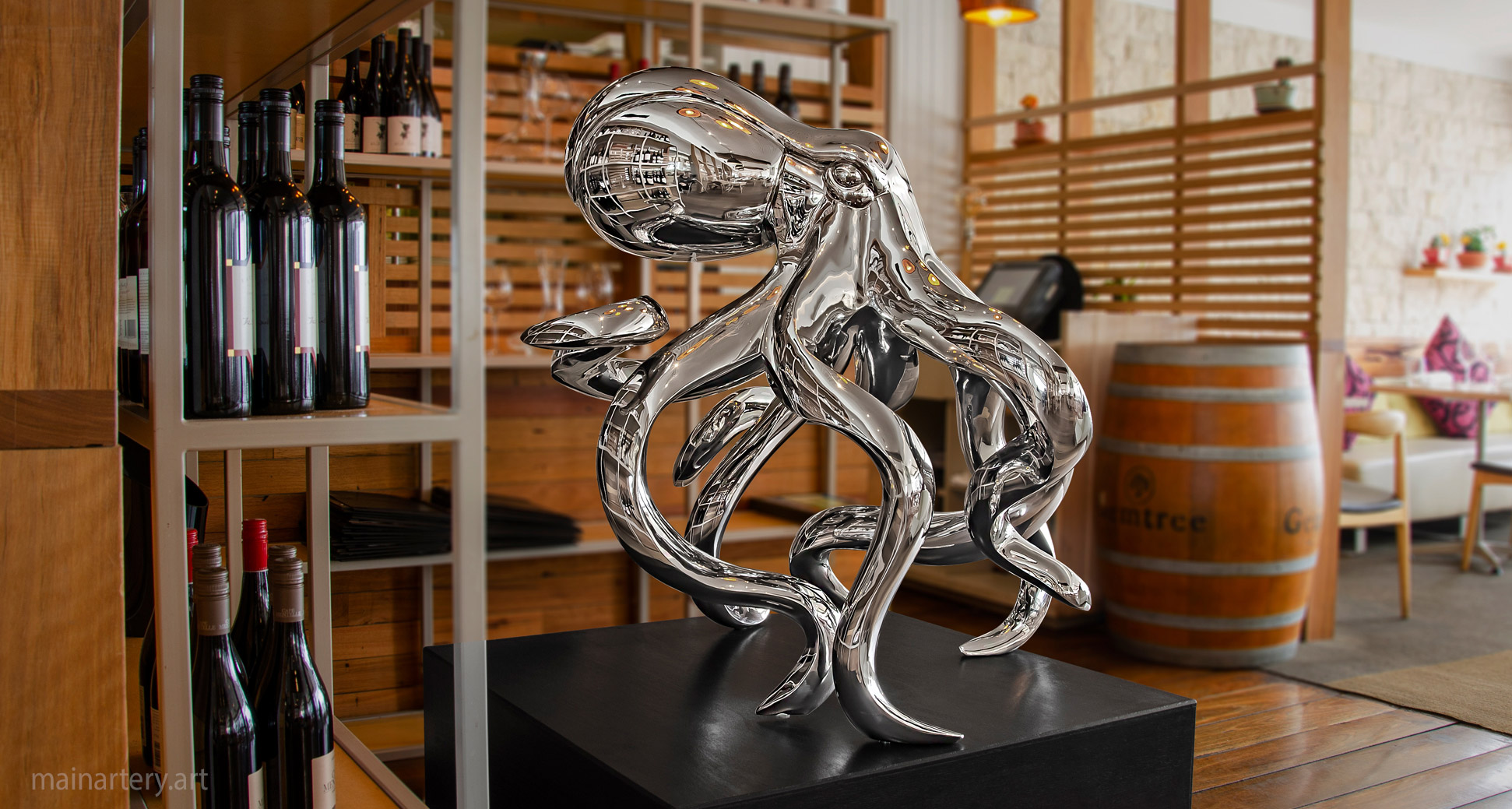 huge interior organic octopus sculpture image