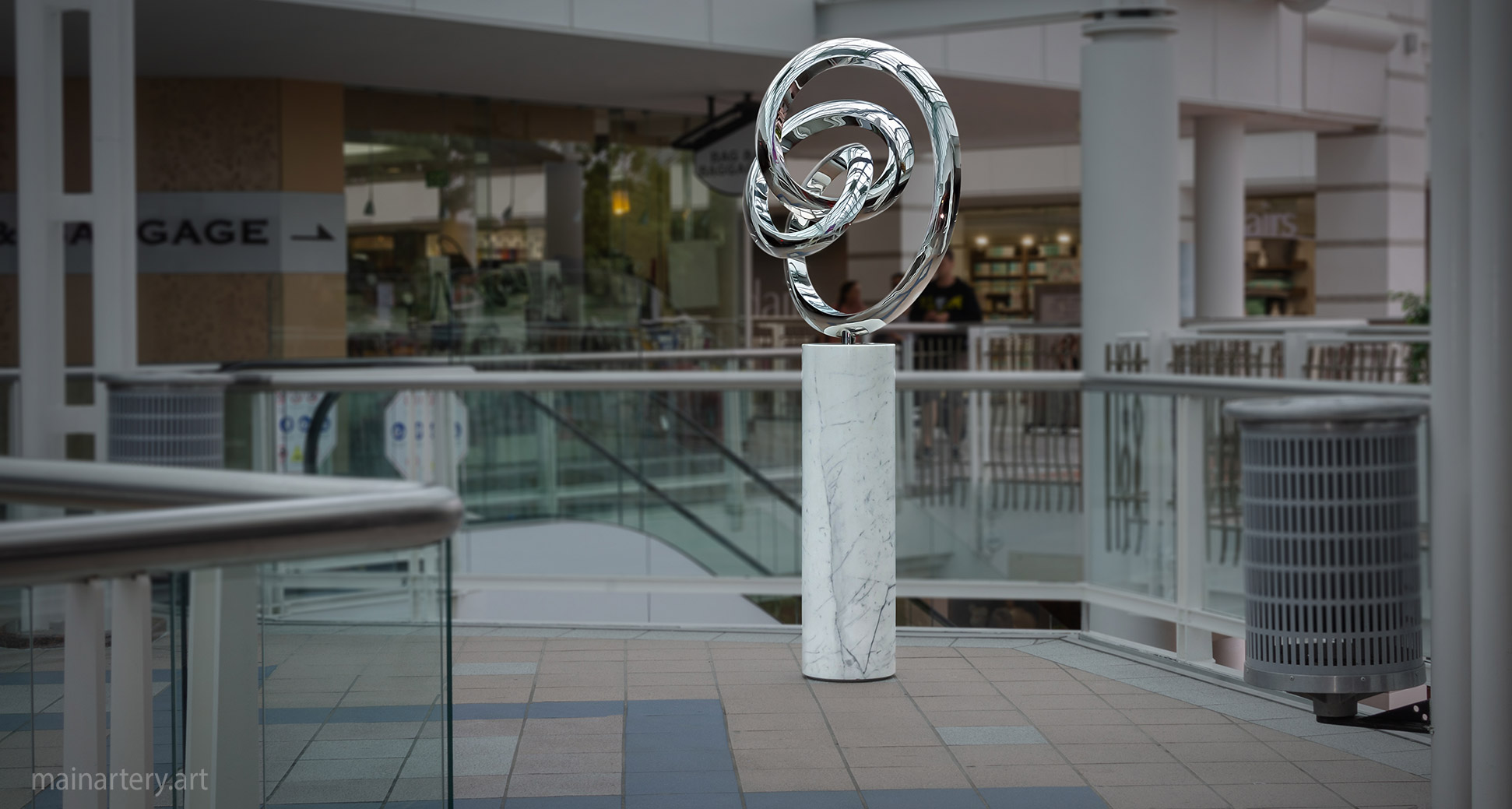 large stainless steel organic interior sculpture image