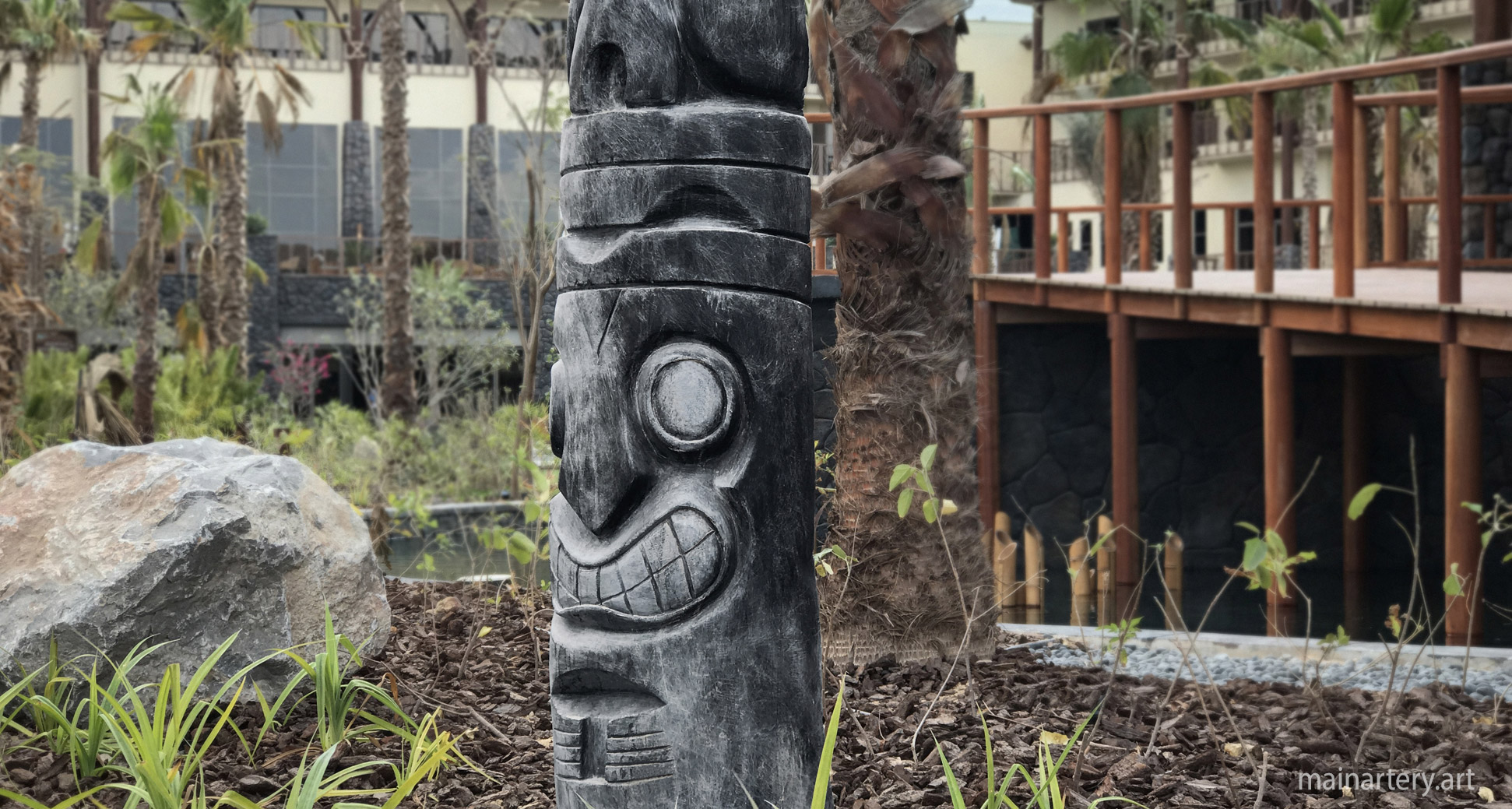 outdoor stone representational garden artwork image