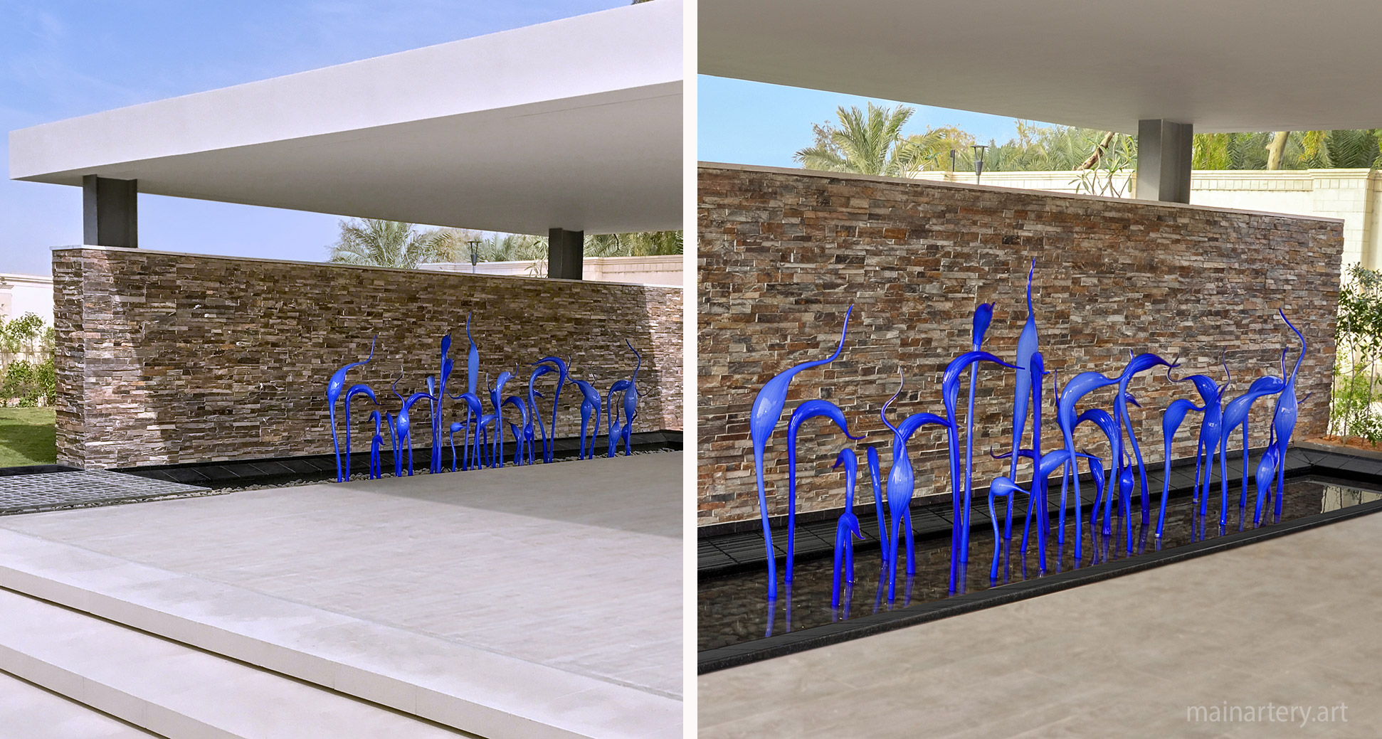 large glass organic landscape sculpture image