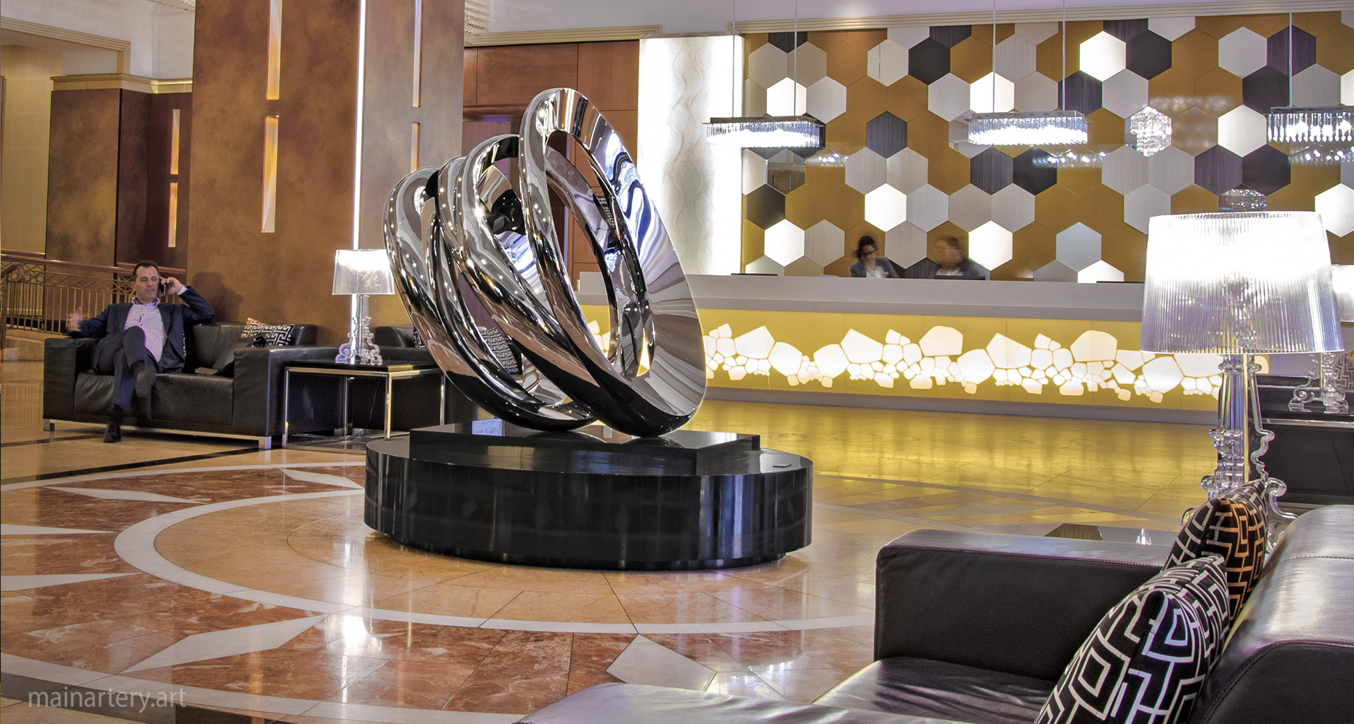 large mirror polished organic public sculpture image