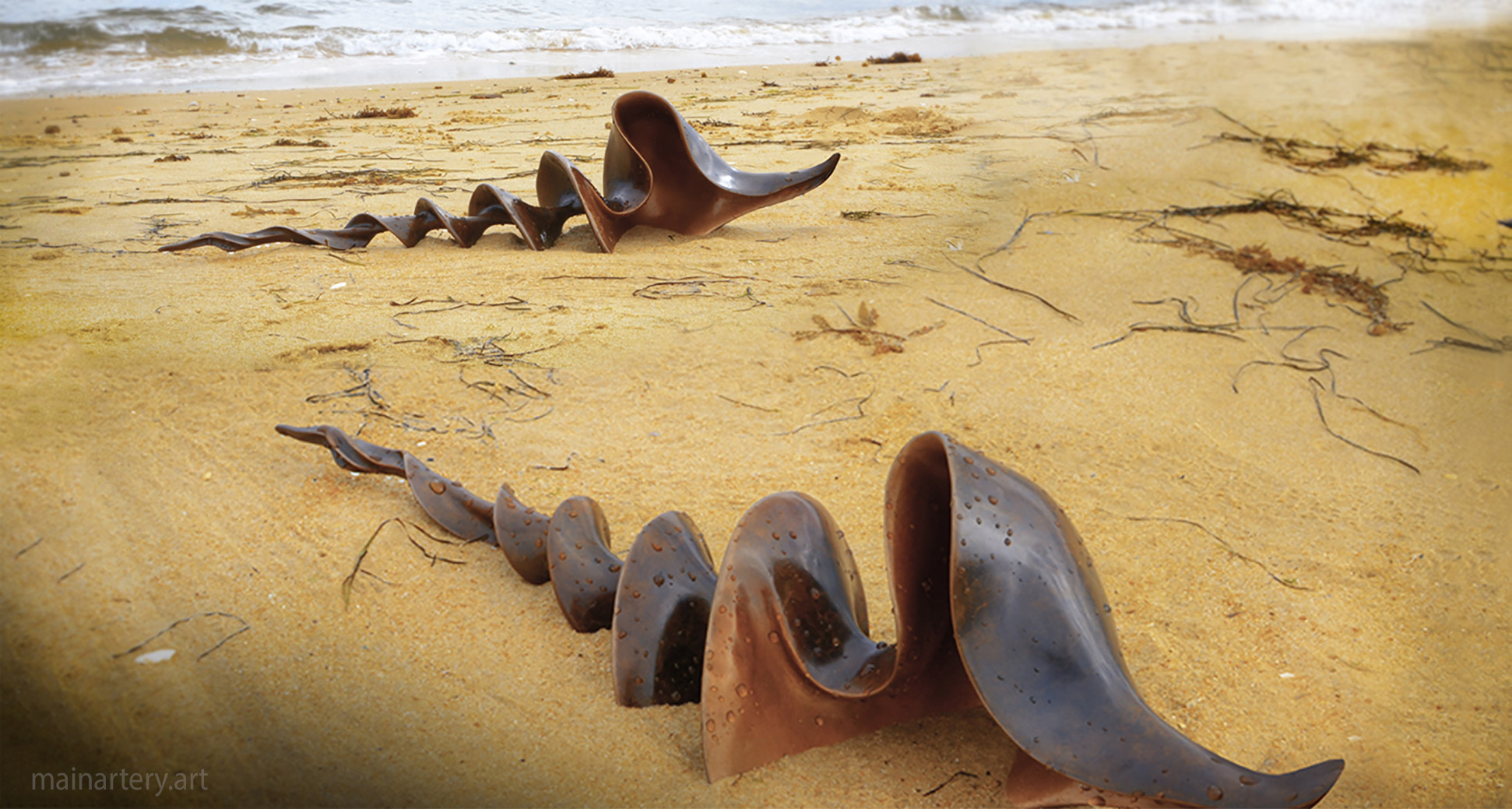 organic environmental patina shell sculpture image