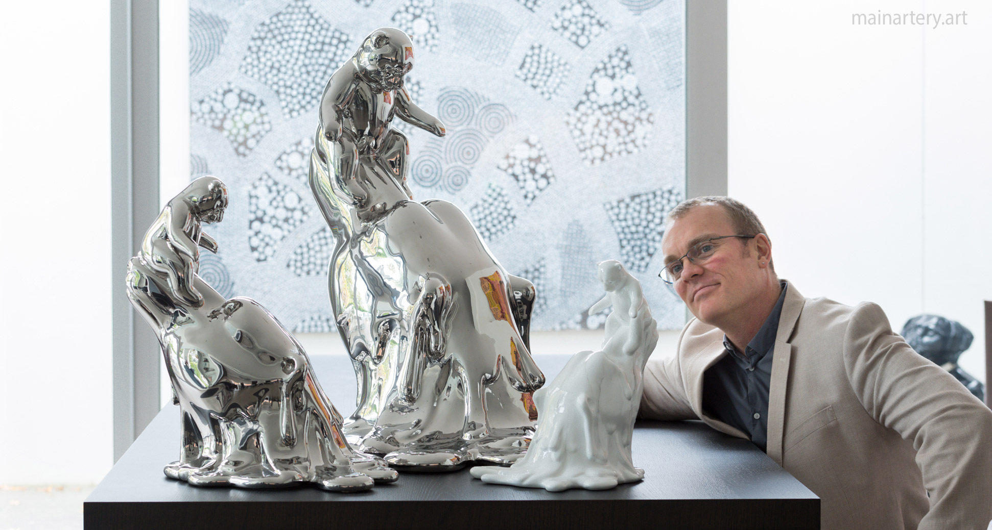 interior polished polar bear sculptures by todd stuart image