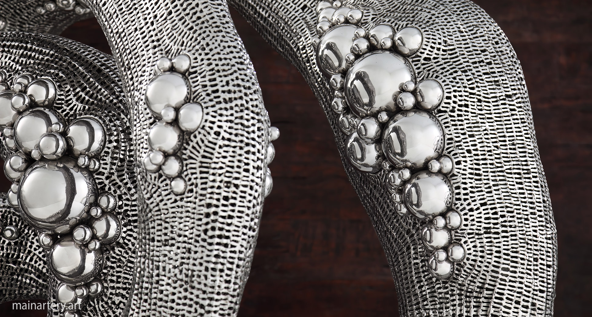 final discovery large organic stainless steel sculpture image