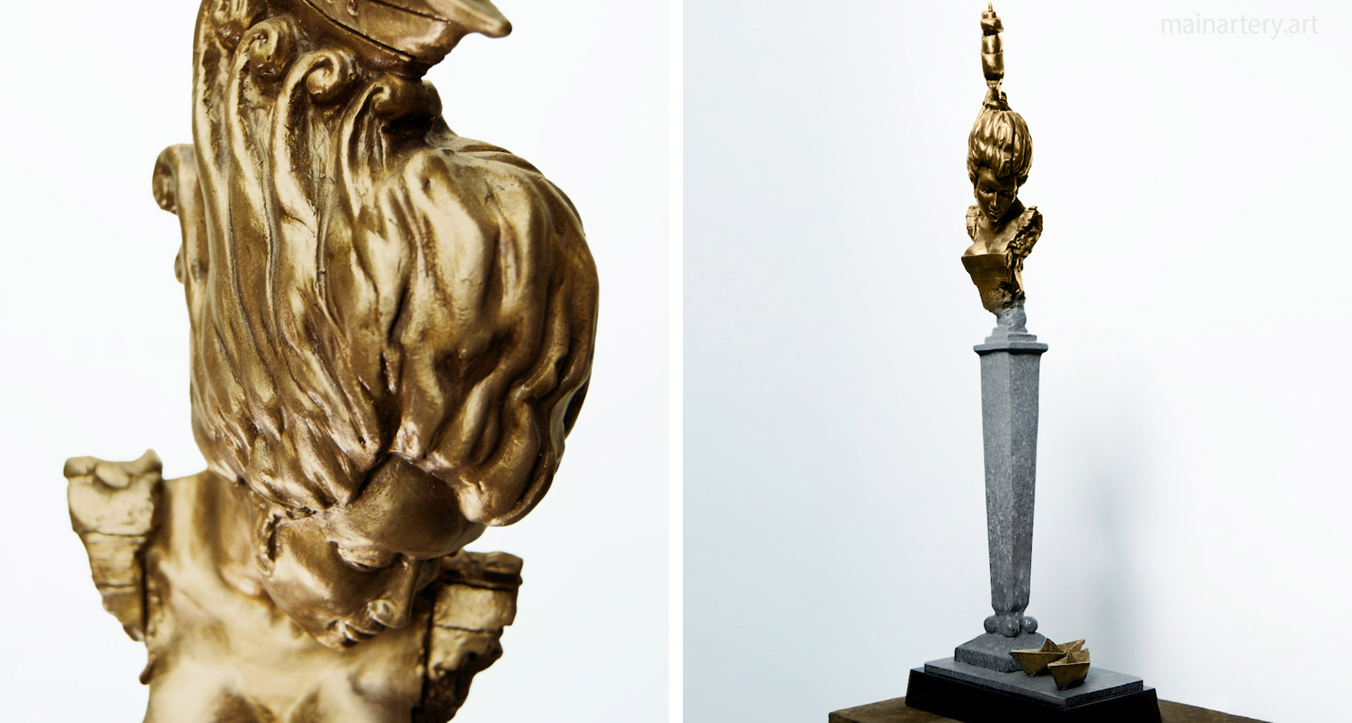 flotilla ruler retro bronze totem sculpture image