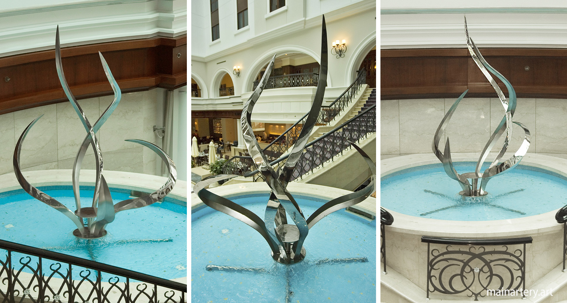 lobby polished contemporary public sculpture image
