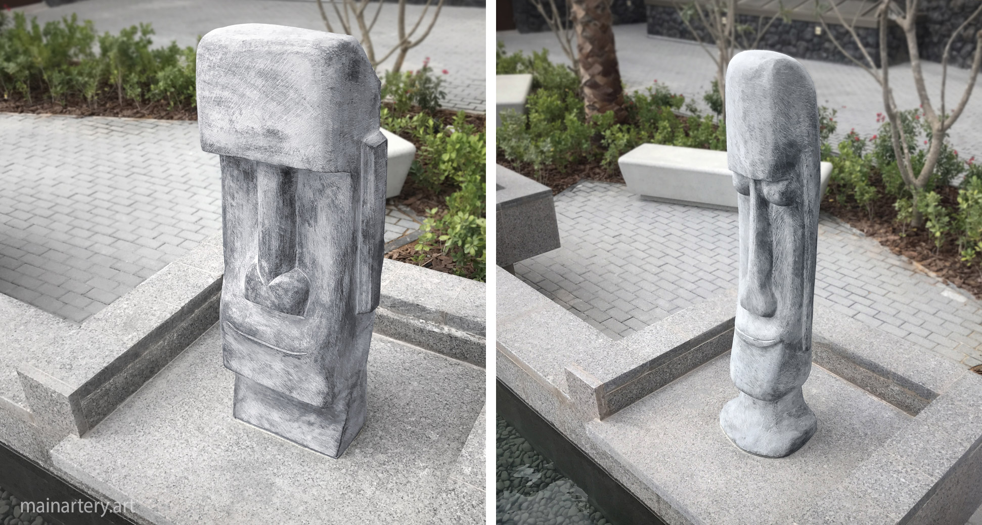 medium stone contemporary garden art image