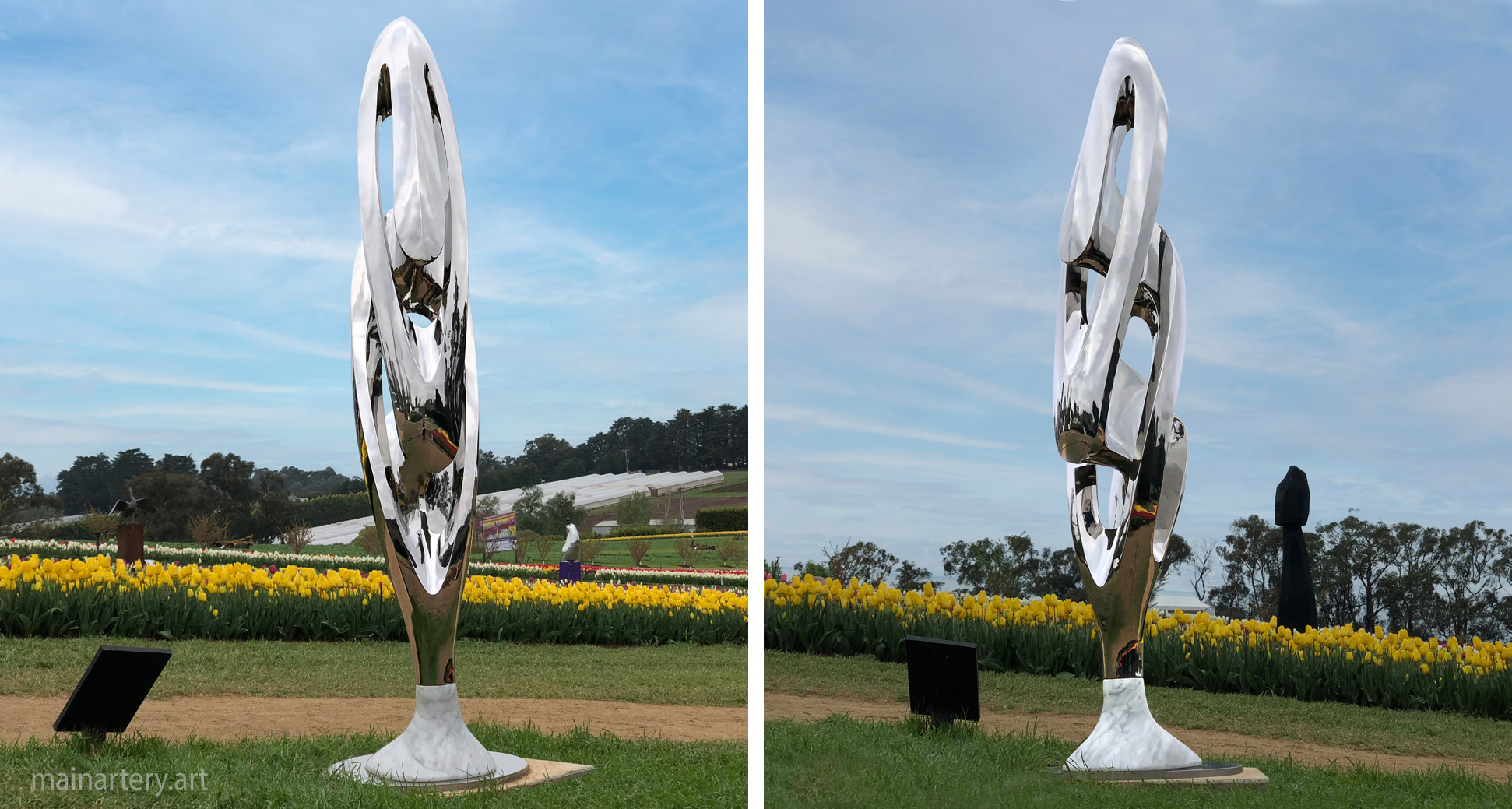polished stainless abstract outdoor sculpture image