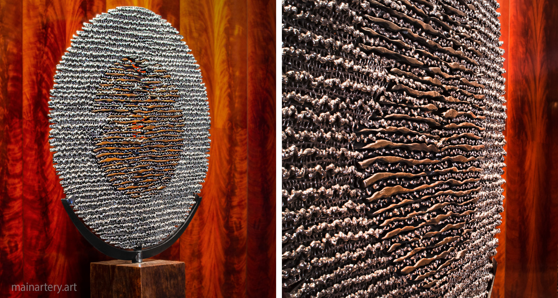 freestanding metal spherical public artwork image