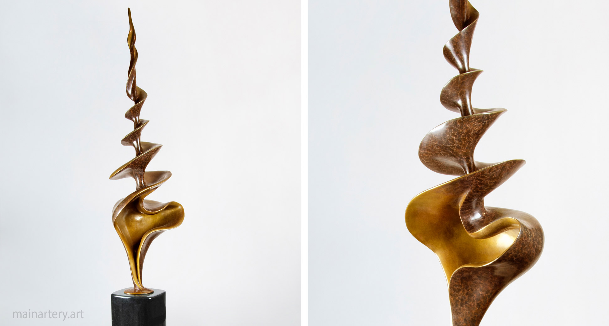 freestanding patina environmental totem sculpture image