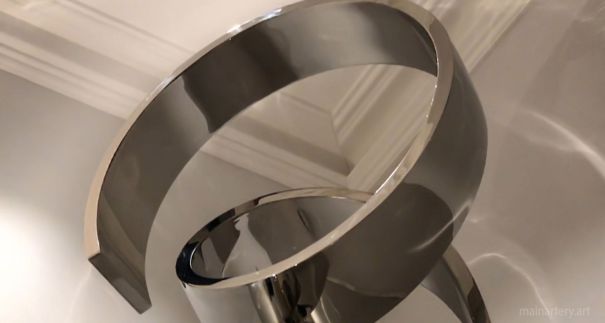 large abstract hallway stainless steel sculpture image