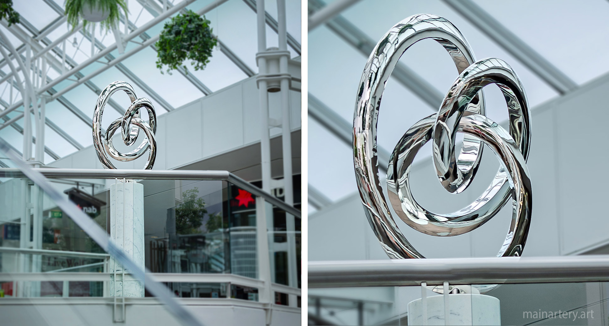 large stainless contemporary interior art image