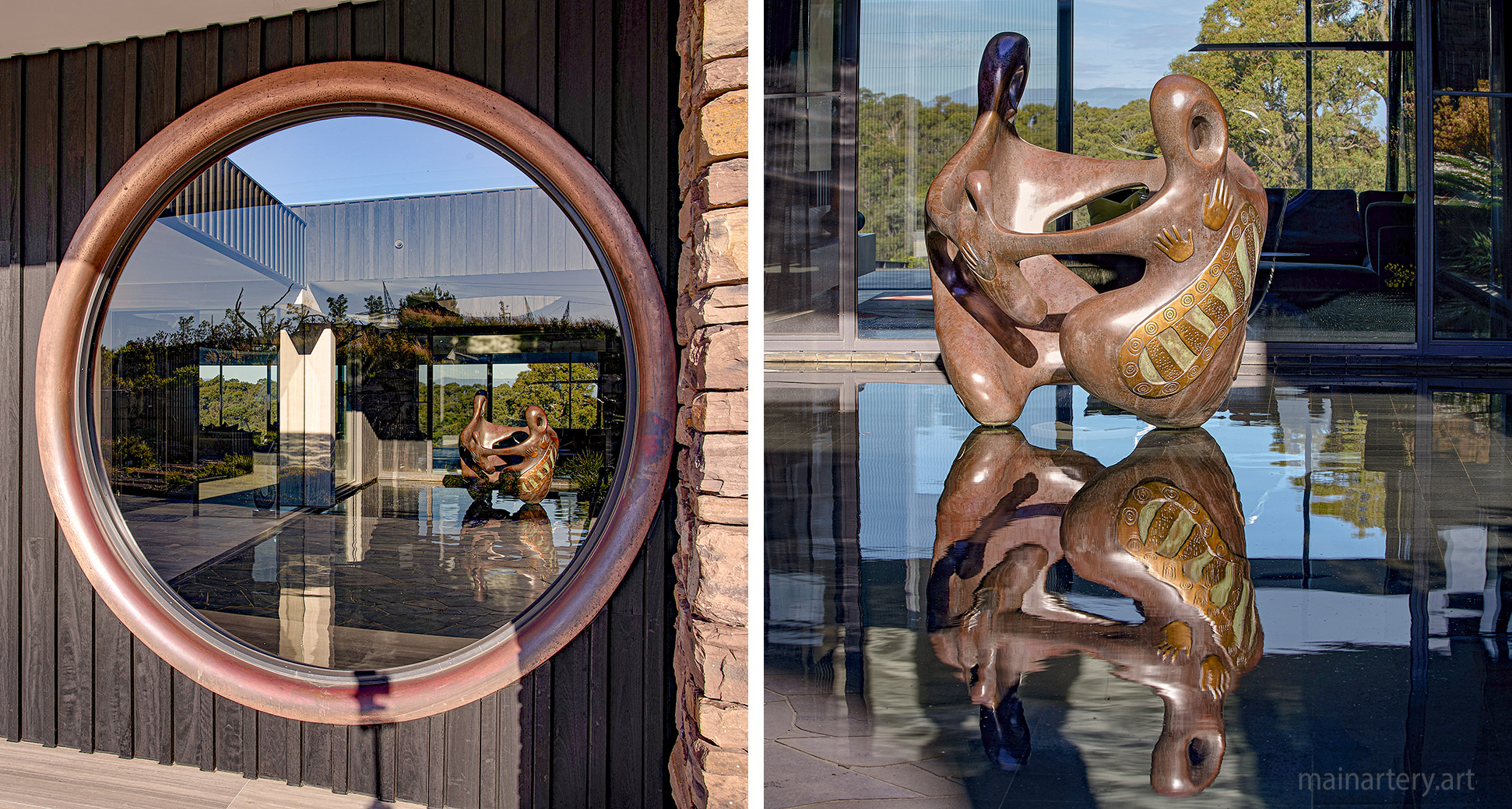 Freestanding Metal Contemporary Aboriginal Dreamtime Sculpture, a tribute to indigenous storytelling