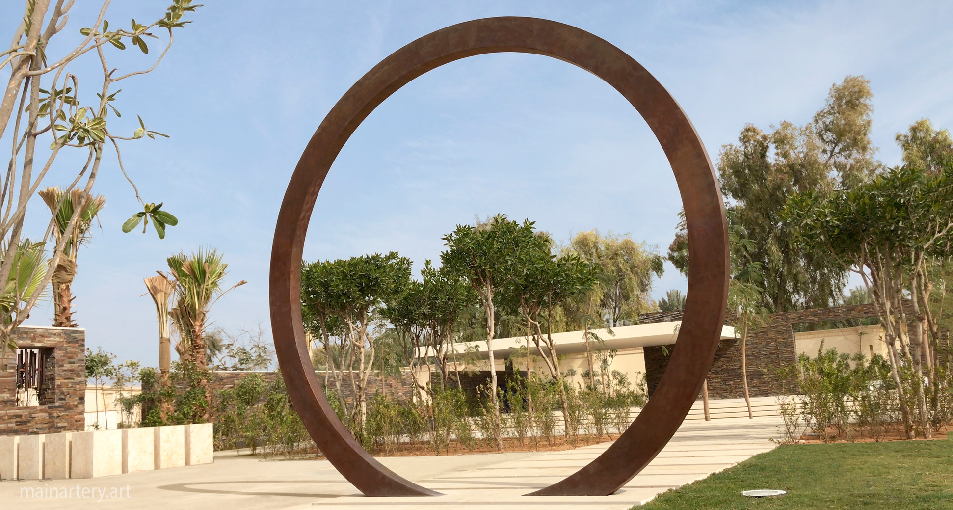 giant metal contemporary landscape sculpture image