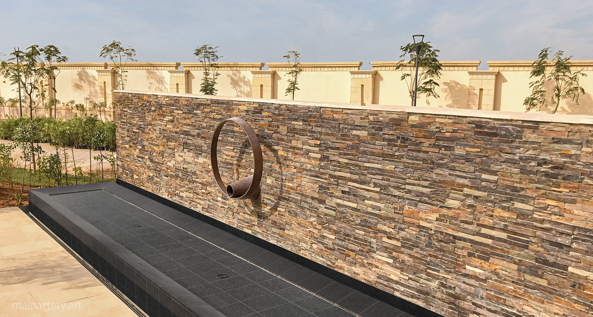 large modern rustic wall mounted sculpture image
