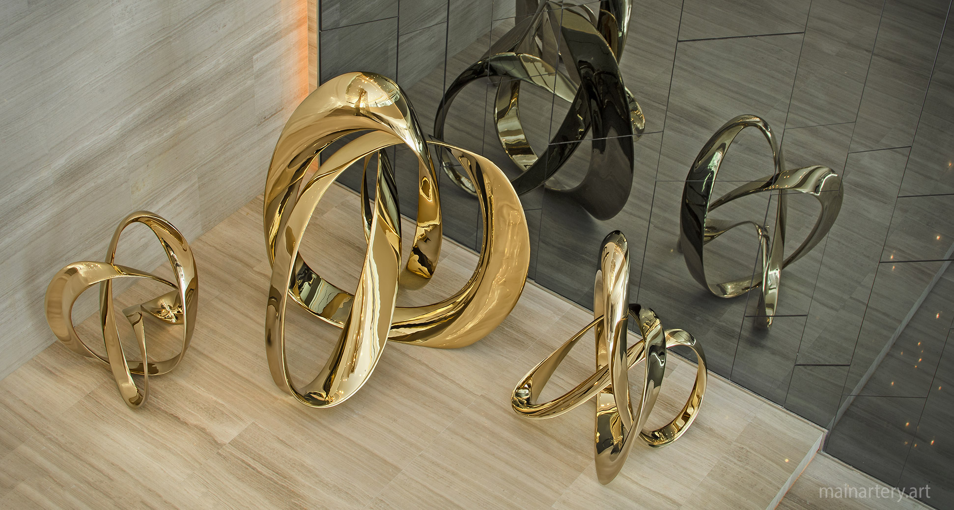 open spaces golden algorithmic interior art image