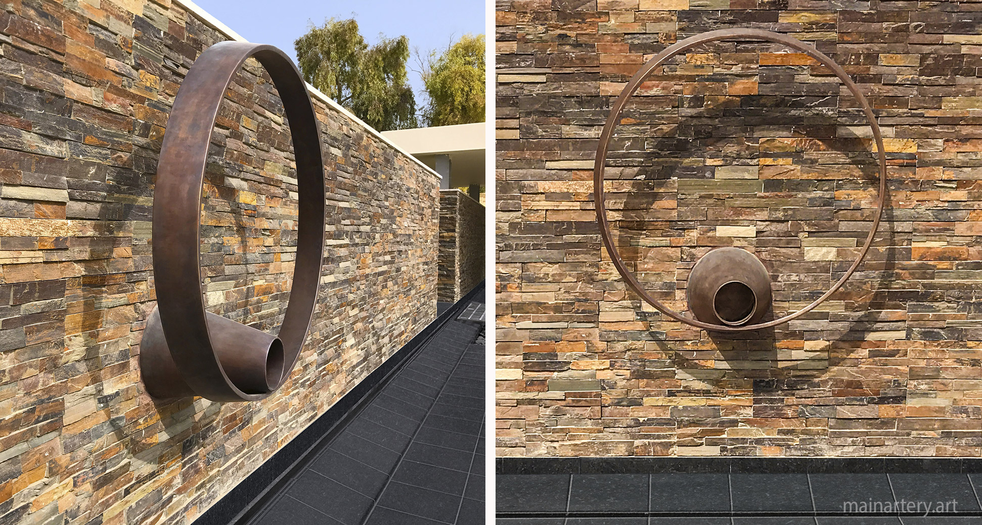 circular abstract architectural bronze artwork image