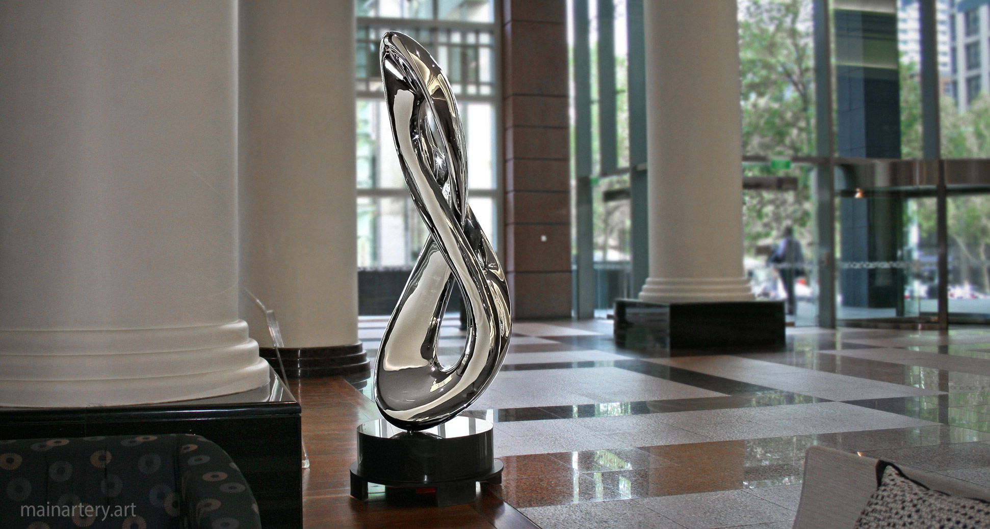 foyer metal algorithmic infinity sculpture image