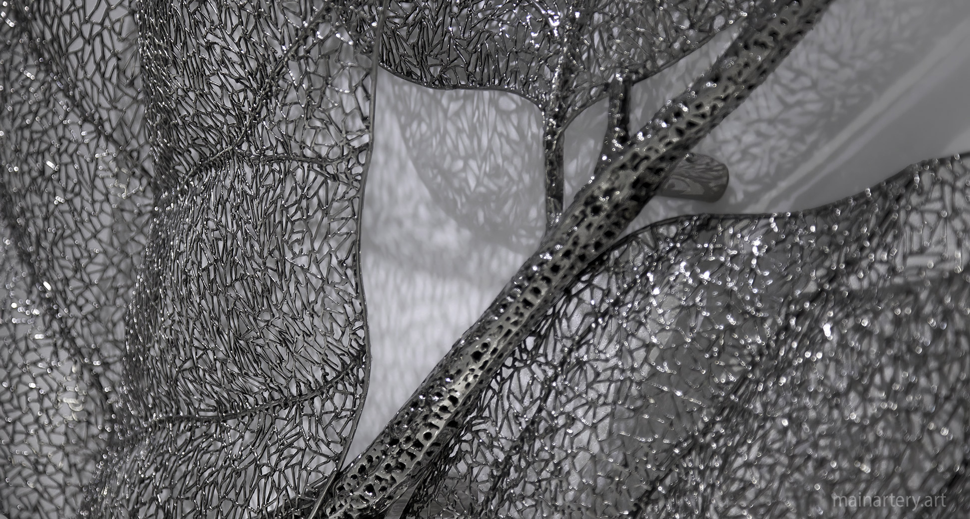 large contemporary coffee leaf metal wall sculpture image