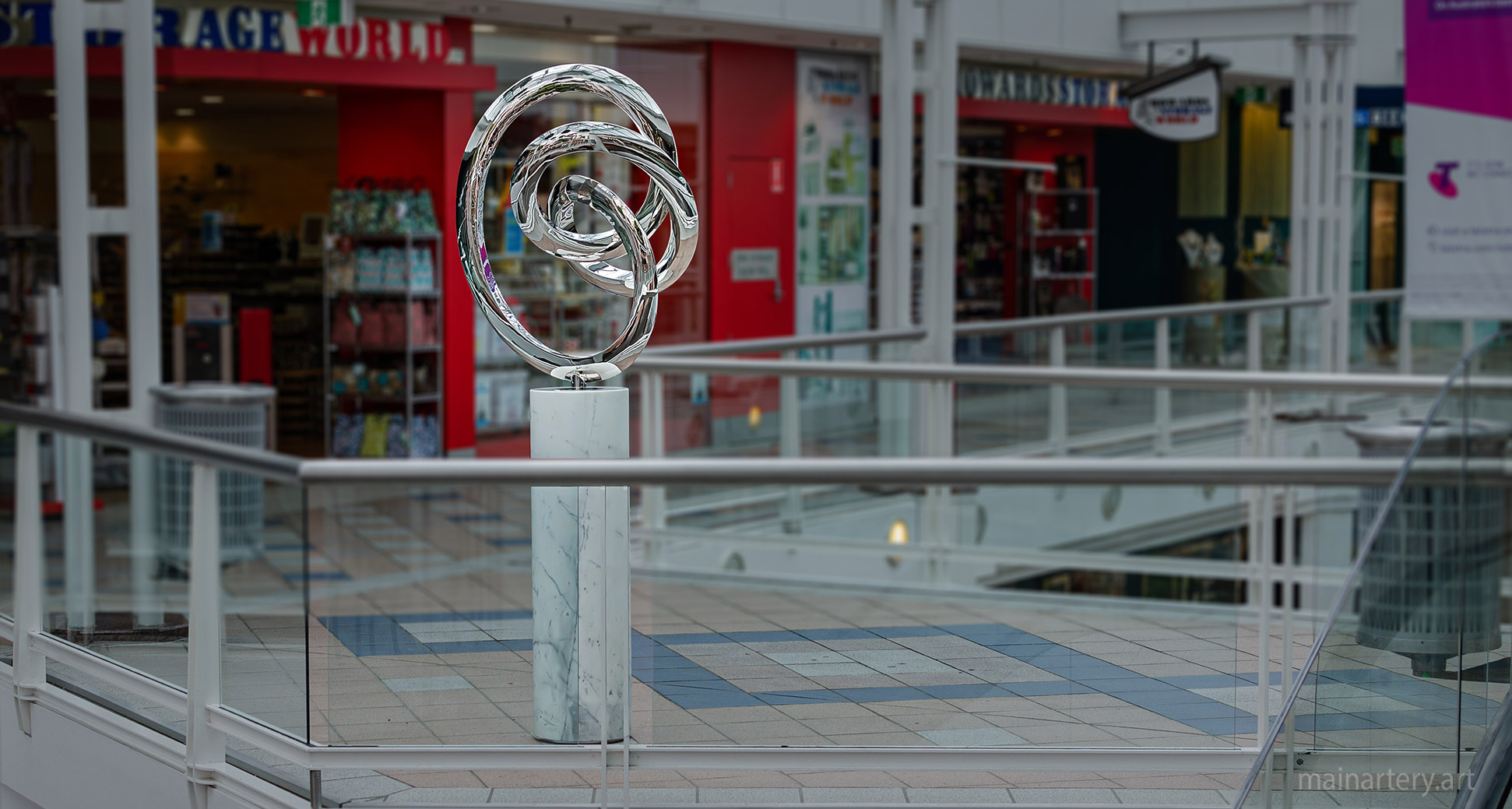 large metal spherical interior sculpture image