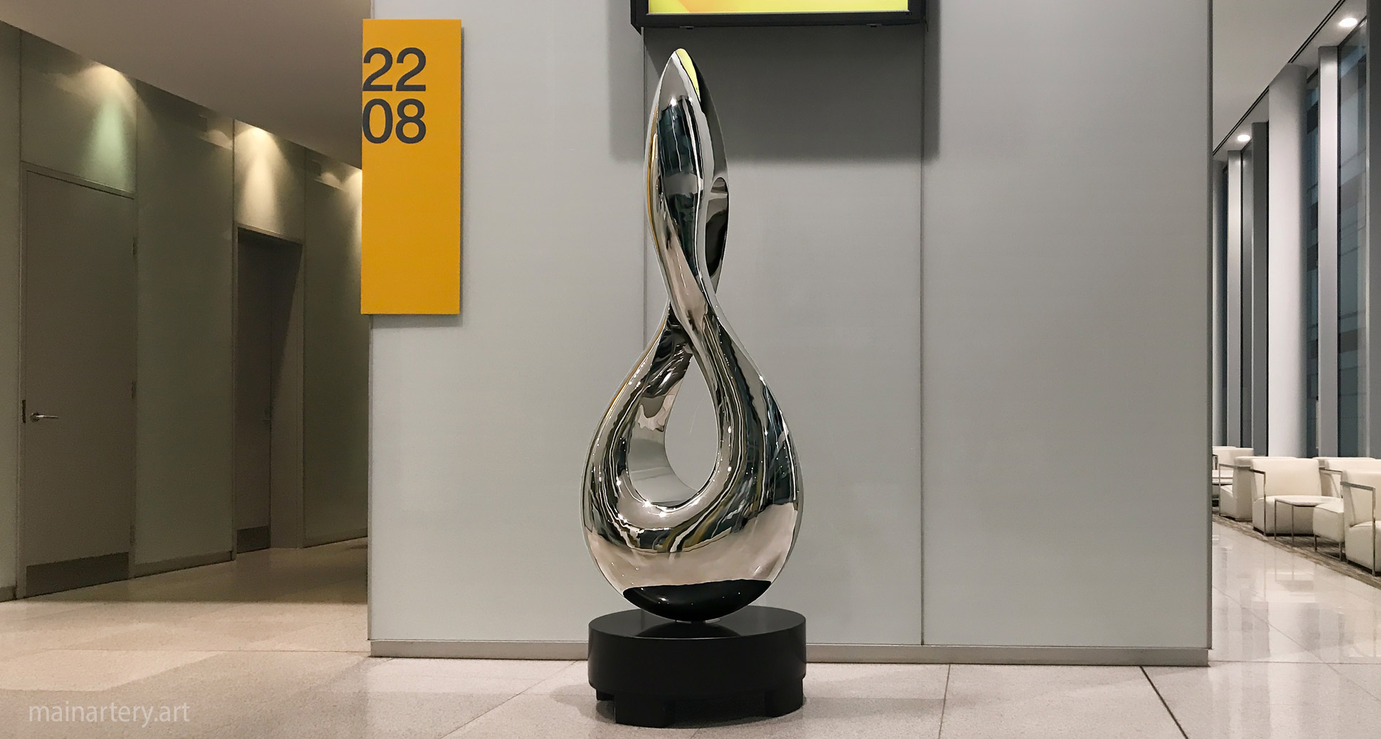 large stainless algorithmic interior sculpture image