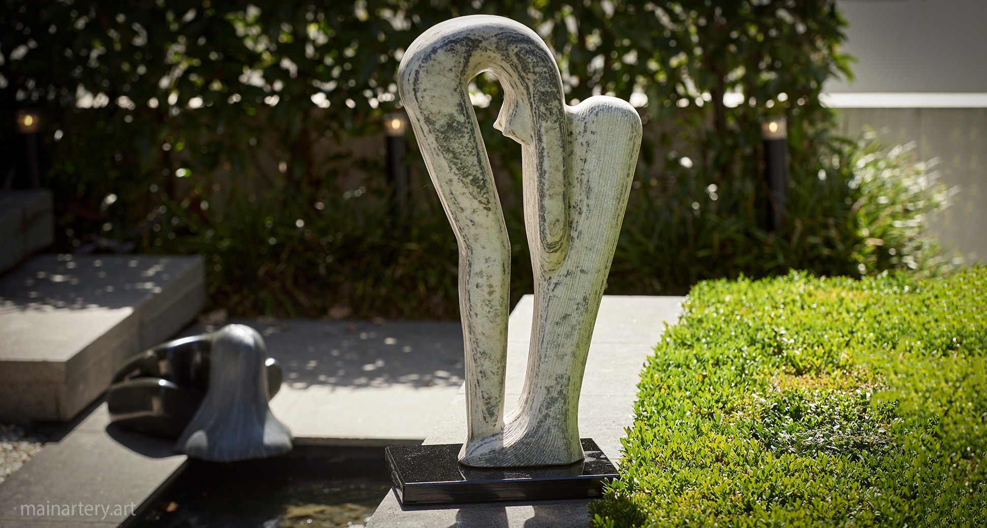 sexy slim bather stone figurative sculpture art image