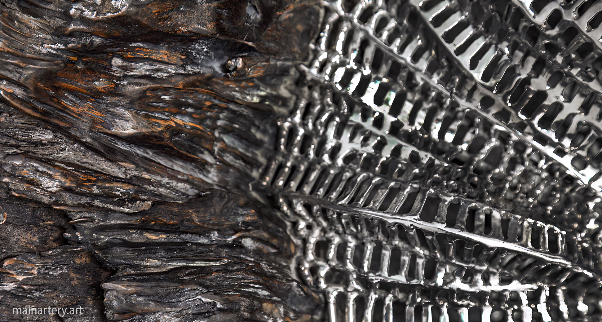 cyclops exclusive sculpture feature timber steel detail image