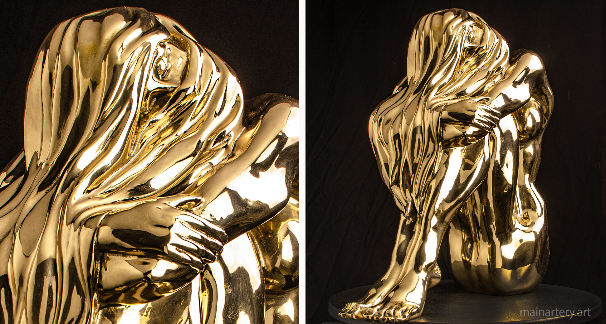 interior polished bronze figurative sculpture image