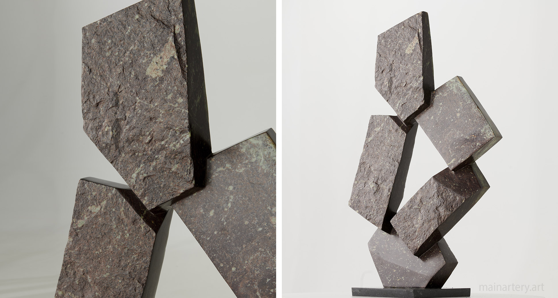 large abstract hand carved stone sculpture design image