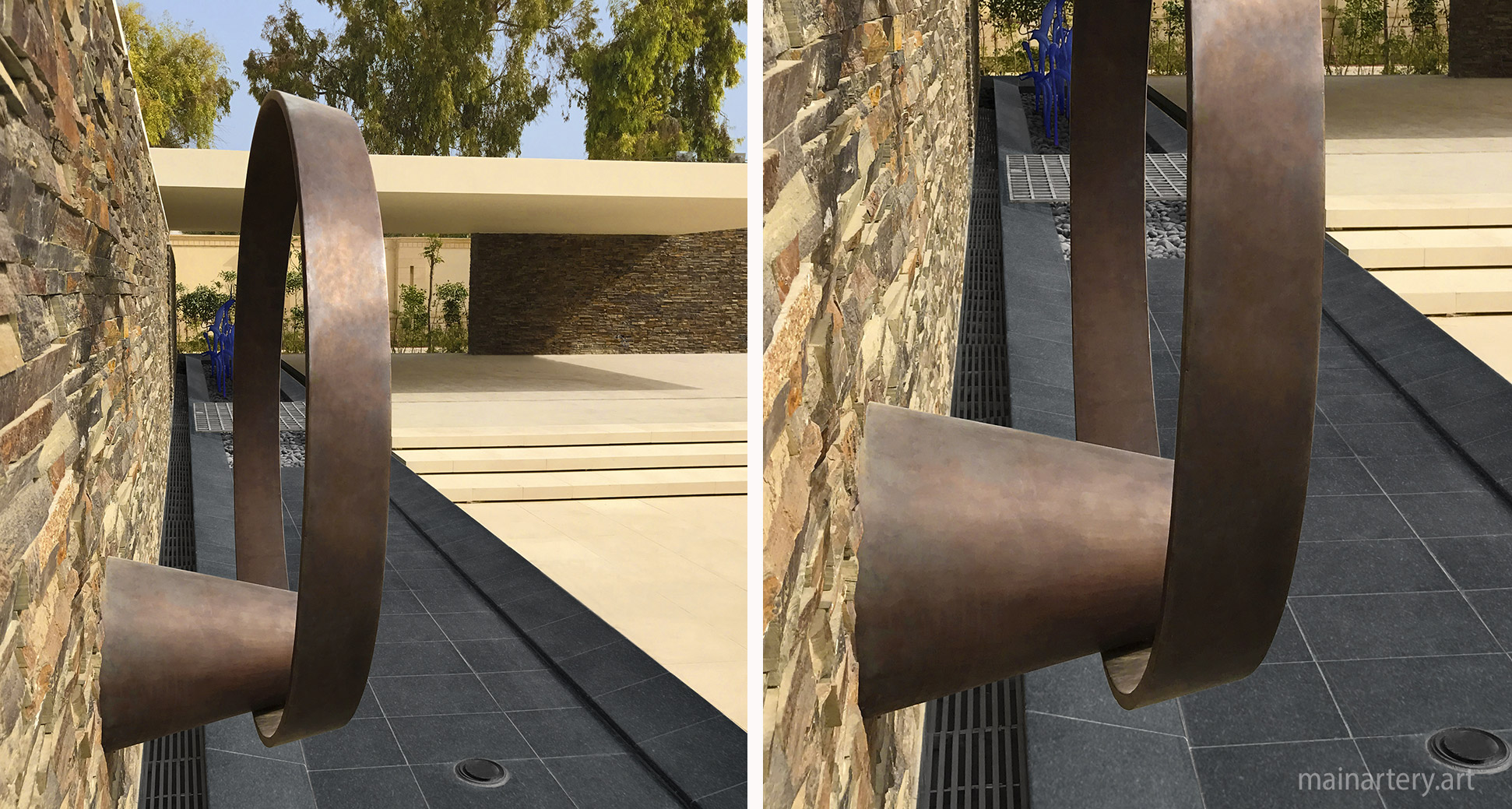 large modern circular garden sculpture image