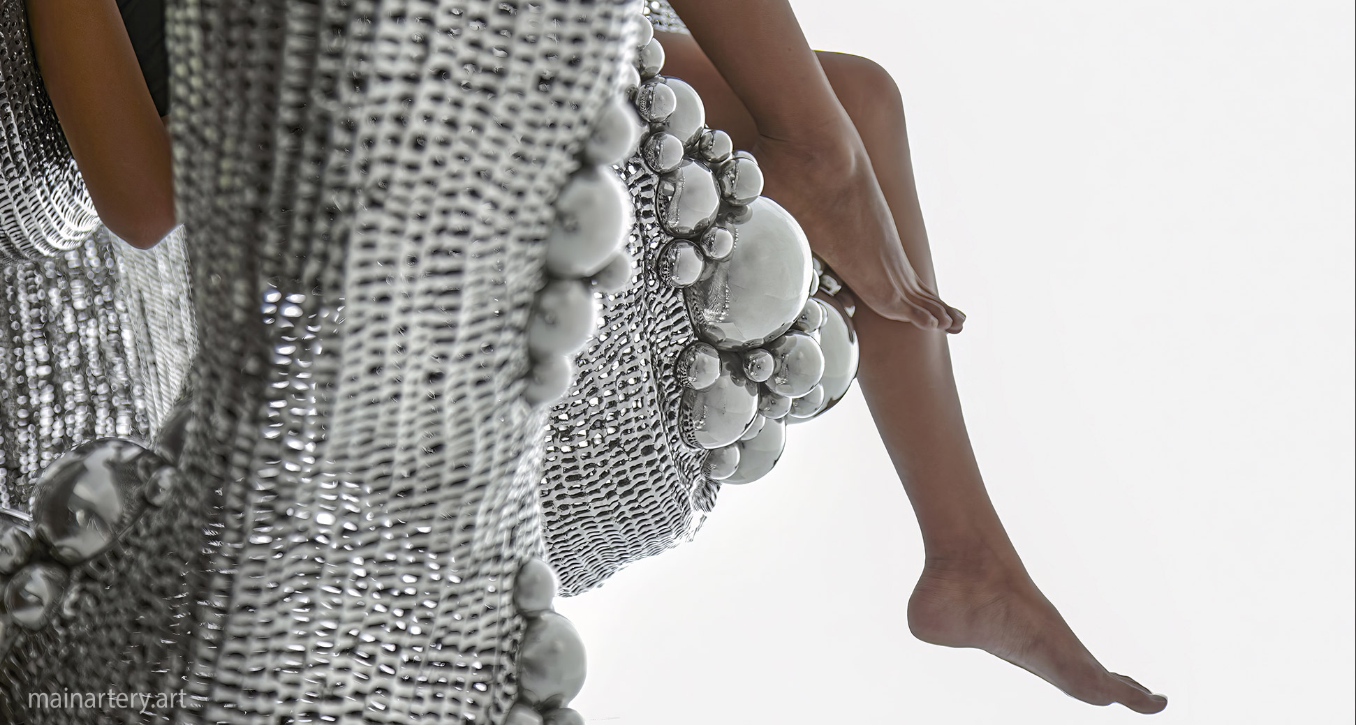 final discovery large organic stainless steel sculpture image