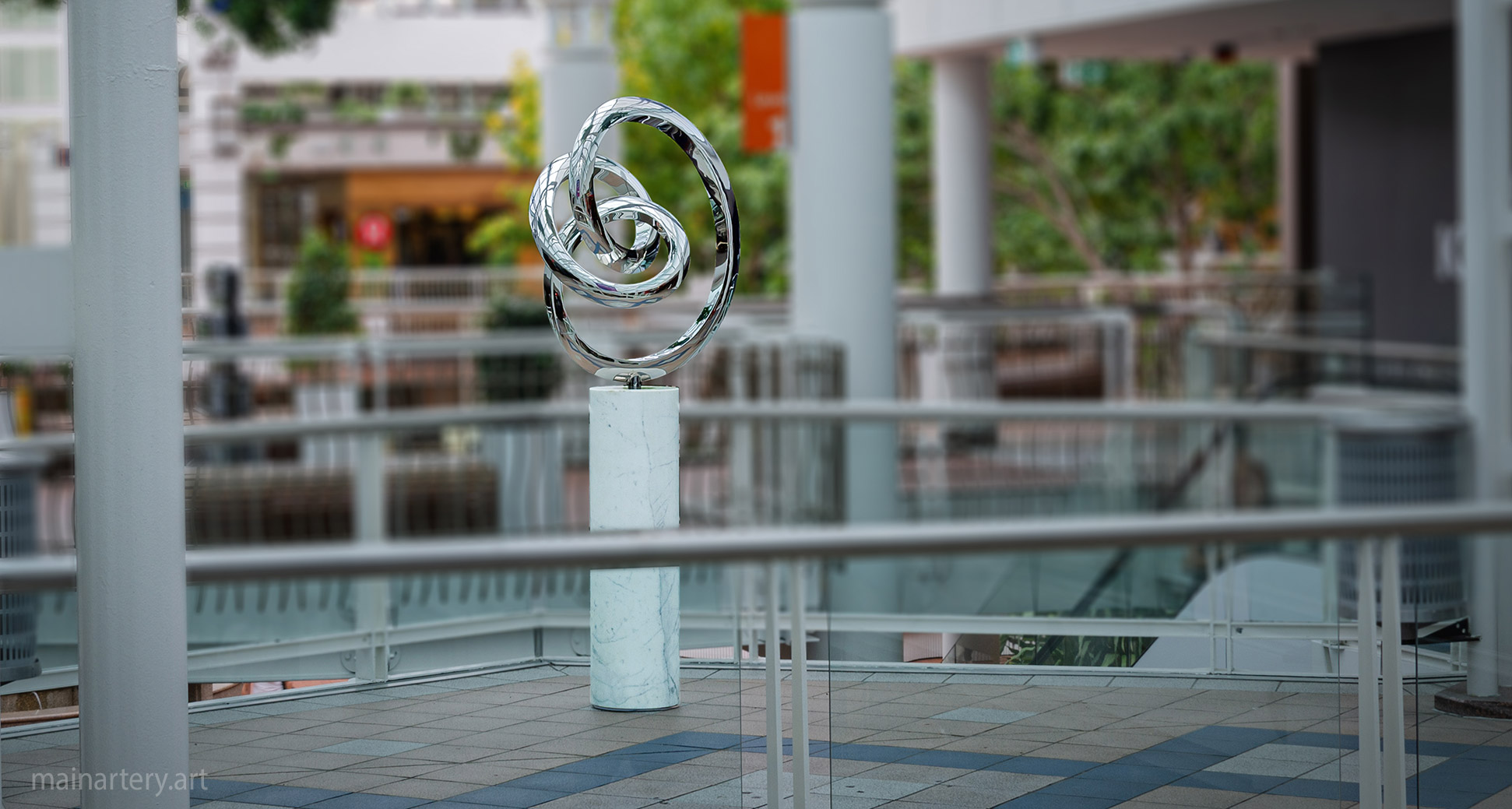 freestanding stainless contemporary mall sculpture image