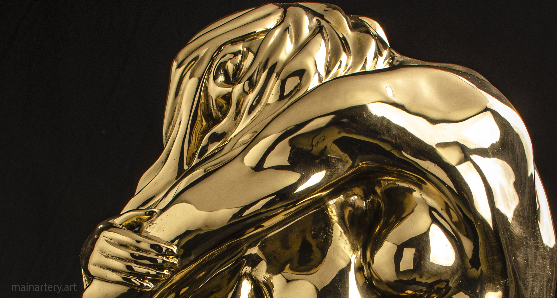 senual figurative nude sculpture polished bronze image