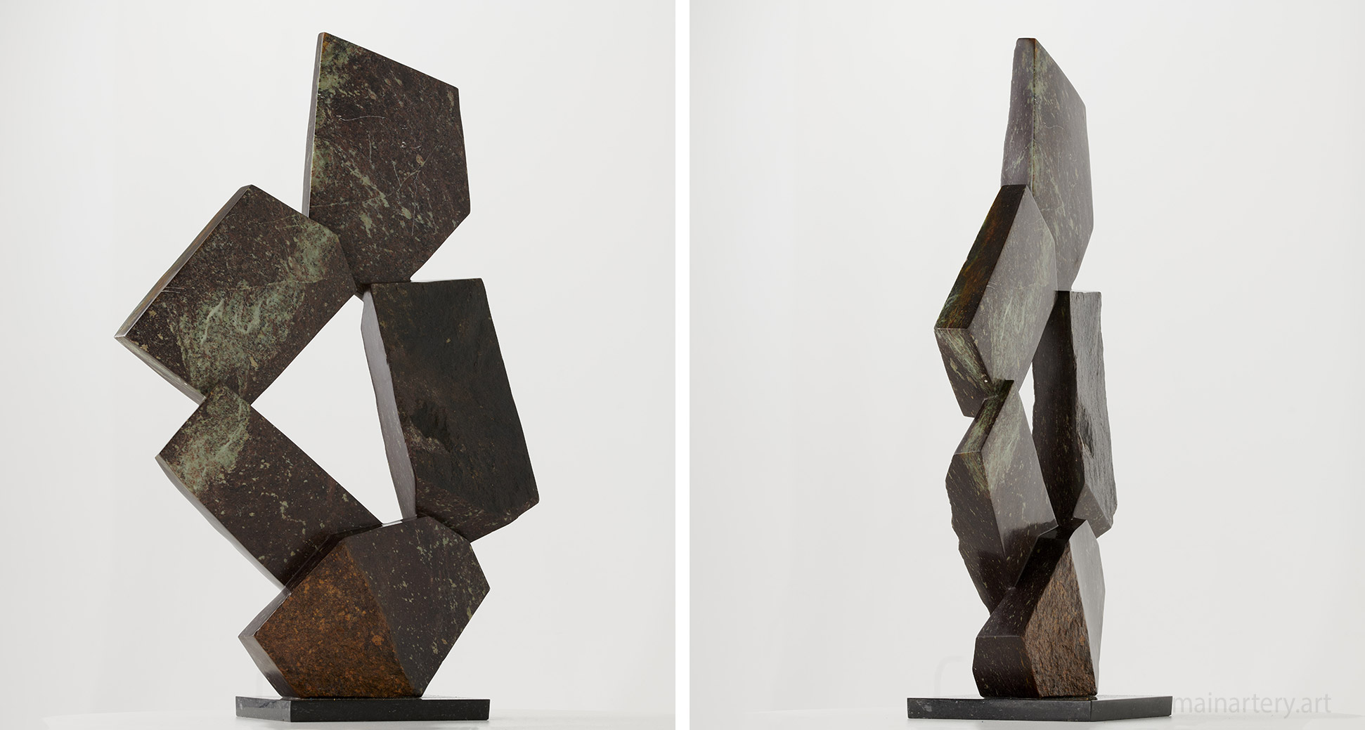 dark natural stone comtemporary design sculpture image