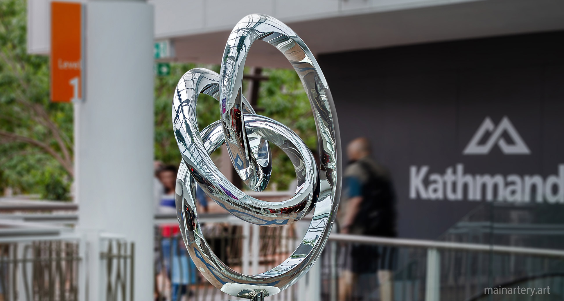 large mirror polished abstract interior art image