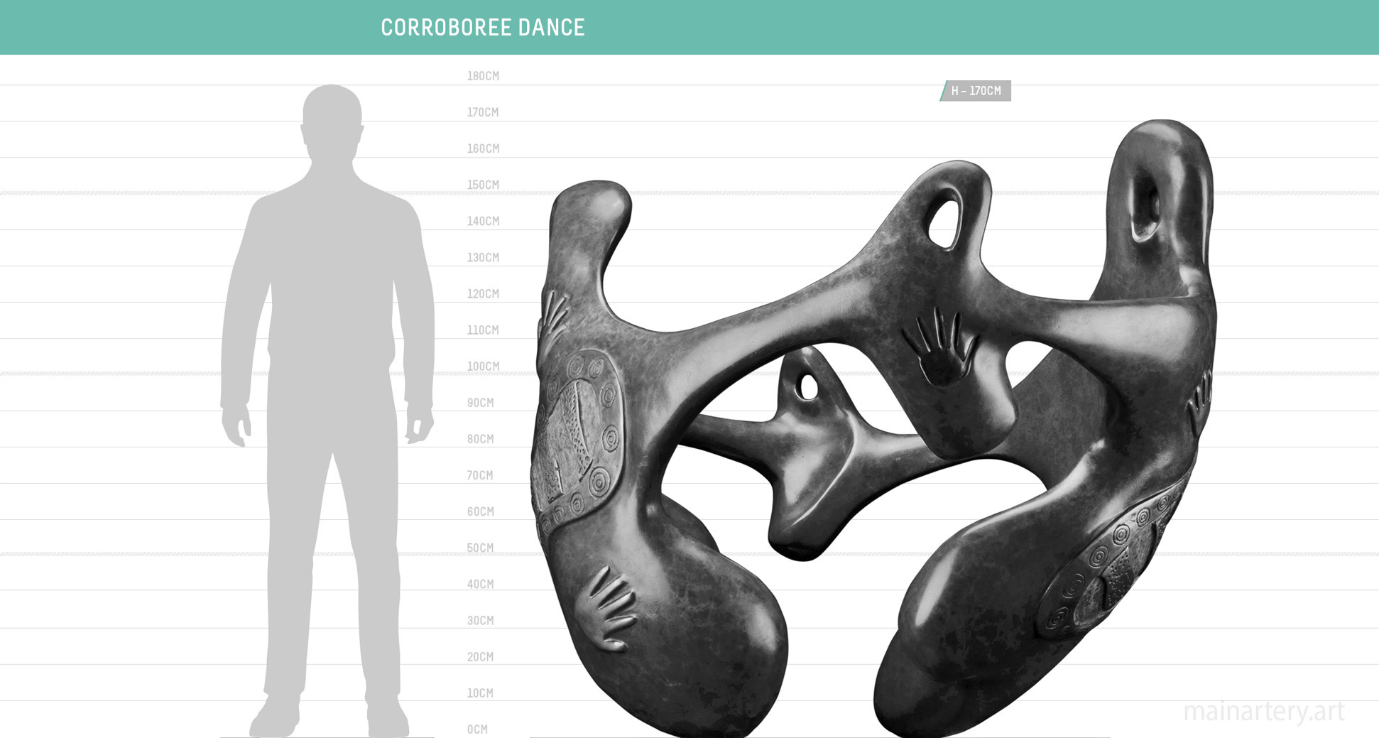 Size Sheet Corroboree Dance Sculpture, an intricate design capturing the essence of traditional dance