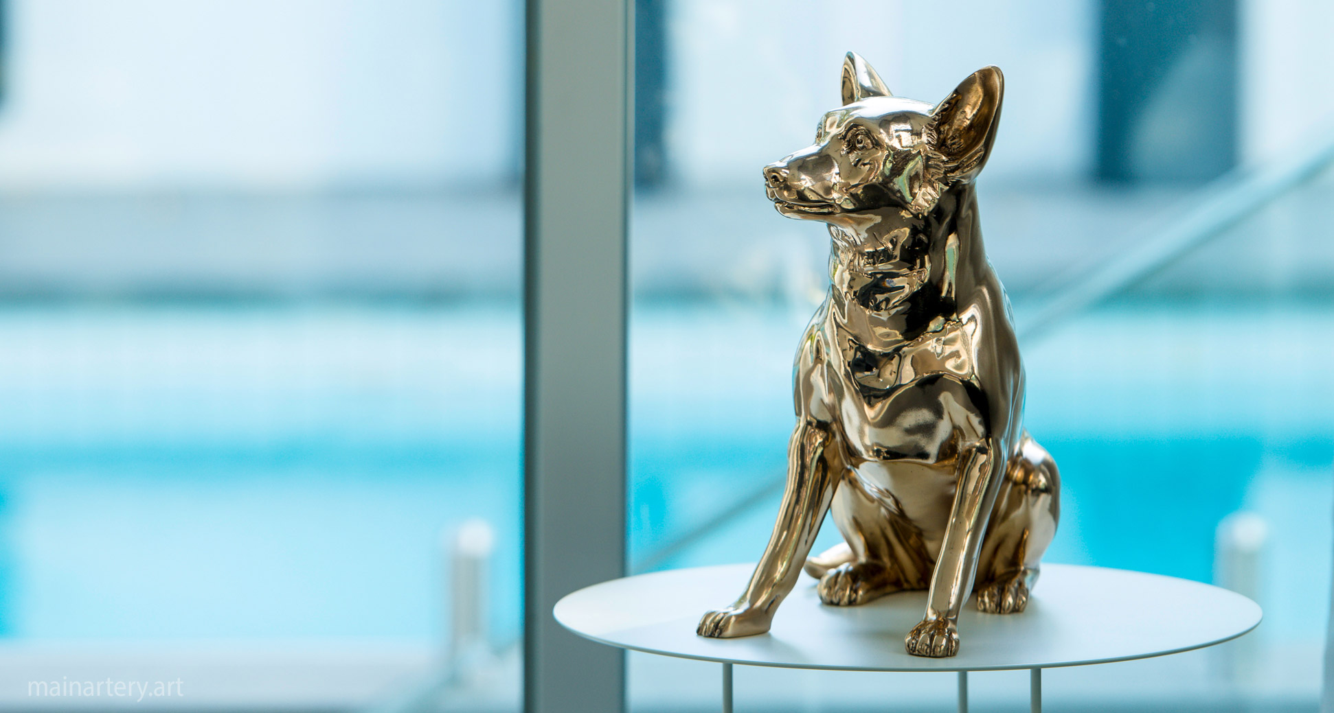 tabletop polished bronze contemporary interior artwork image